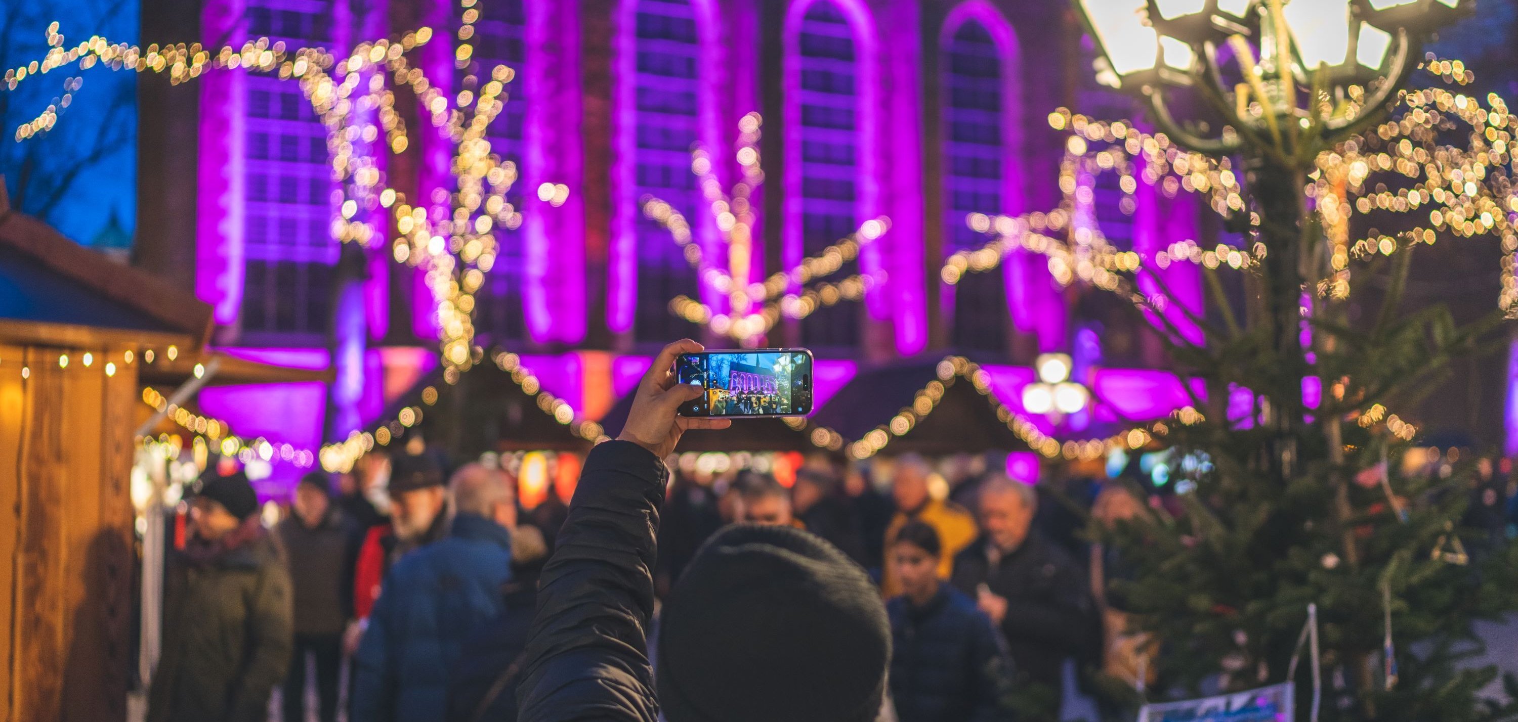 Alleys decorated with fairy lights