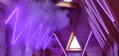 Interieur inhalatorium Kevelaer De sessie in het inhalatorium begint - de pekelnevel ontvouwt zich.