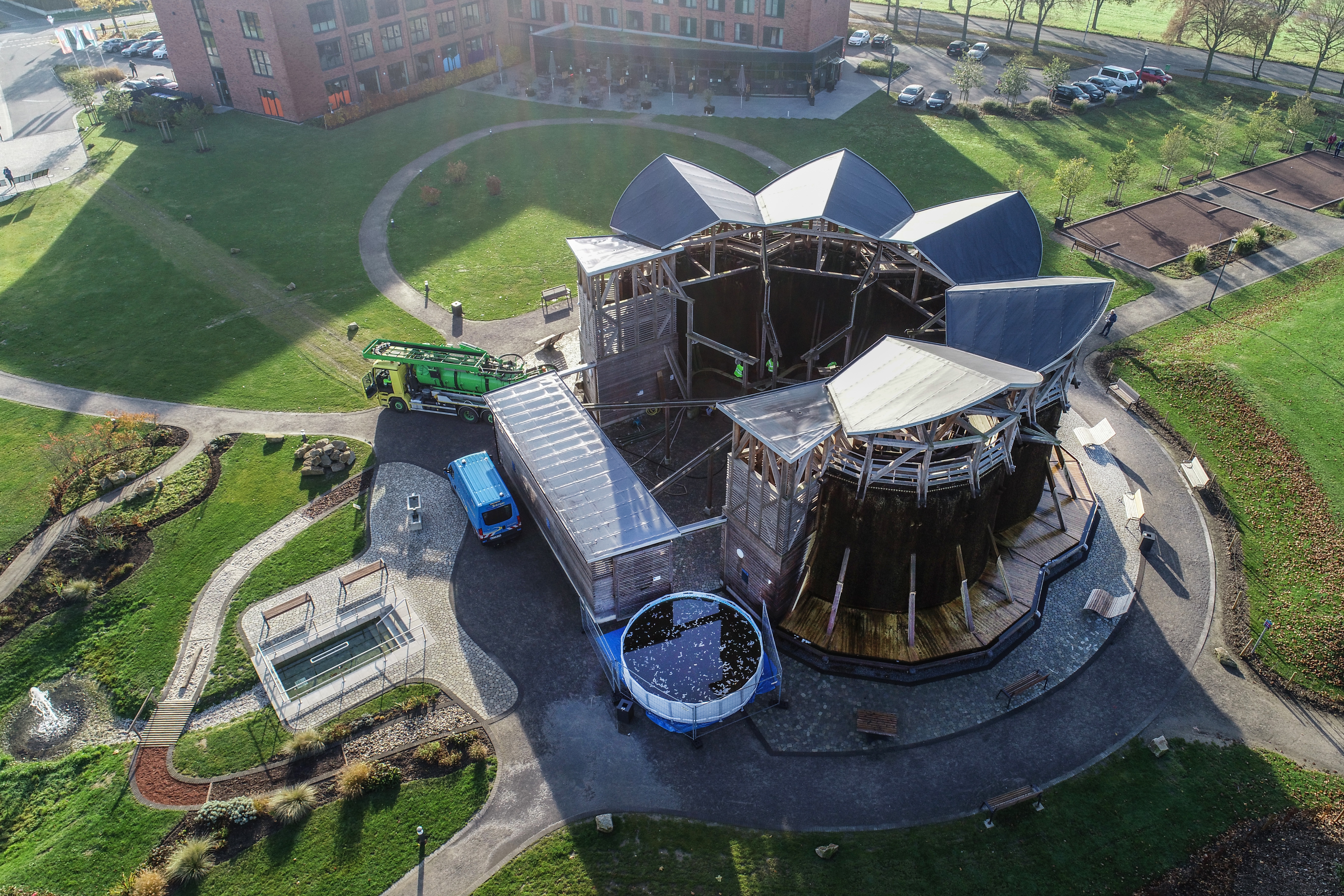 Kevelaer Gradierwerk wird gereinigt