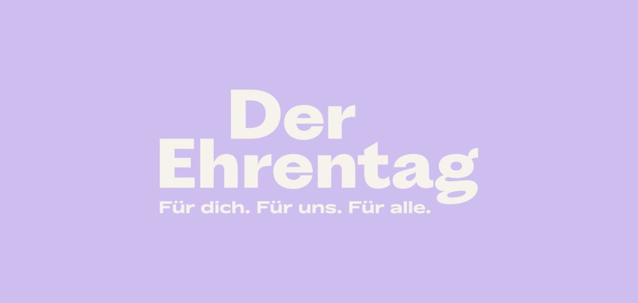 Logo mit Schriftzug: Der Ehrentag. Für dich. Für uns. Für alle. 